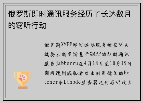 俄罗斯即时通讯服务经历了长达数月的窃听行动 