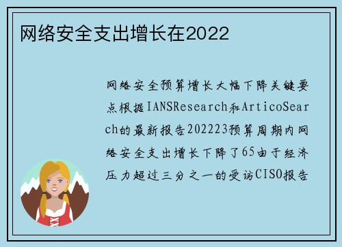 网络安全支出增长在2022